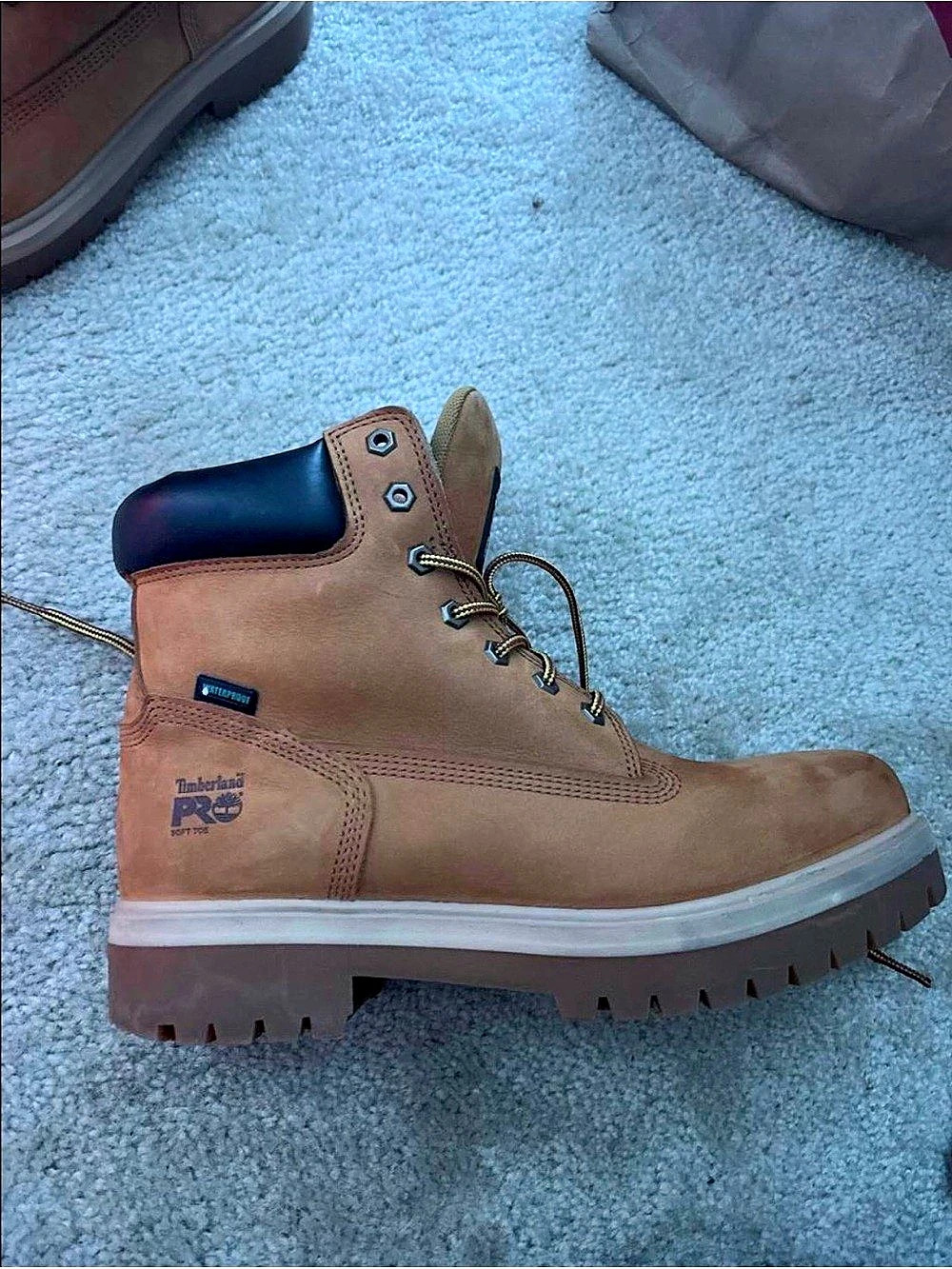 Timberland PRO Waterproof Work Boots Brown US 10 Like New - Picture 3 of 7